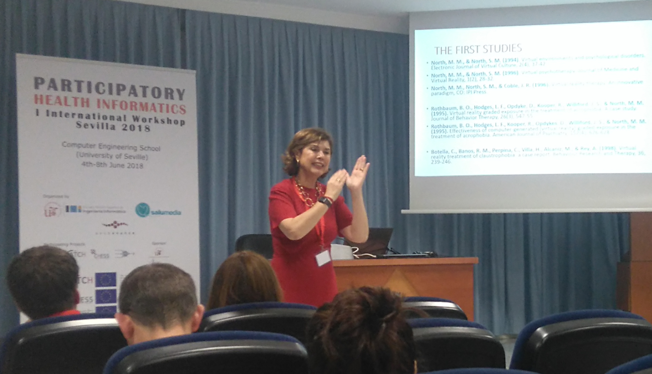 Rosa Baños durante su intervención en el International Workshop on Participatory Health Informatics